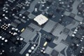 3D rendering Central Computer Processors CPU concept. Electronic engineer of computer technology. Computer board chip