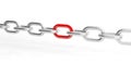 3d rendering chain on white background