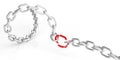 3d rendering chain on white background