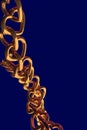 3D rendering of chains of golden hearts