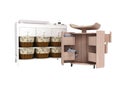 3D rendering changing table cabinet and changing table transformer with shuhlyady isolated on white background no shadow