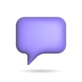 3d rendering chat bubble icon. Illustration with shadow isolated on white Royalty Free Stock Photo