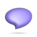 3d rendering chat bubble icon. Illustration with shadow isolated on white Royalty Free Stock Photo