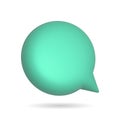 3d rendering chat bubble icon. Illustration with shadow isolated on white Royalty Free Stock Photo