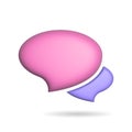3d rendering chat bubble icon. Illustration with shadow isolated on white Royalty Free Stock Photo