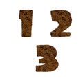 Cheetah fur alphabet - digits 1-3 Royalty Free Stock Photo