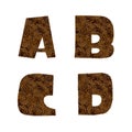 Cheetah fur alphabet - letters A-D Royalty Free Stock Photo