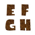 Cheetah fur alphabet - letters E-H Royalty Free Stock Photo