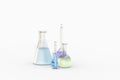 3d rendering, Chemical vessels in the laboratory