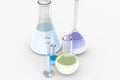 3d rendering, Chemical vessels in the laboratory Royalty Free Stock Photo