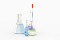 3d rendering, Chemical vessels in the laboratory Royalty Free Stock Photo