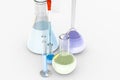 3d rendering, Chemical vessels in the laboratory Royalty Free Stock Photo