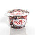 3D rendering of Cherry Yogurt plastic cup packaging