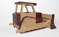 3D rendering children`s toy, a large tractor bulldozer