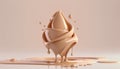 3d rendering of a chocolate cream splash on a white background. Royalty Free Stock Photo
