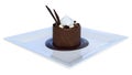 3D Rendering Chocolate Mousse on White