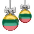 3D rendering Christmas ball with the flag of Lithuania Royalty Free Stock Photo