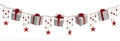 3D rendering christmas Garland white background Royalty Free Stock Photo