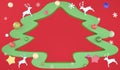 3D rendering Christmas trees frame on red background Royalty Free Stock Photo