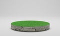 3D rendering. Circle cutaway grass field Royalty Free Stock Photo