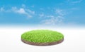 3d rendering, circle podium of land meadow Royalty Free Stock Photo