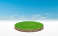 3d rendering, circle podium of land meadow Royalty Free Stock Photo