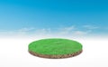 3d rendering, circle podium of land meadow. Royalty Free Stock Photo