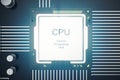 3D rendering Circuit board. Technology background. Central Computer Processors CPU concept. Motherboard digital chip Royalty Free Stock Photo
