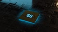 3d Rendering Circuit CPU Chipset 5G Concept