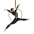 3D Rendering Circus Performer on White