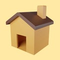 3D rendering classic house icon