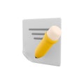 3d rendering clipboard and pencil icon. 3d render writing text with pencil on clipboard icon. Clipboard and pencil.