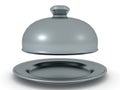 3D Rendering of cloche serving platter with lid raised