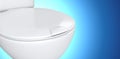 3D rendering Close up toilet seat detail texture in blue gradient