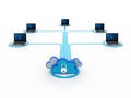 3d rendering Cloud computing concept, Cloud Network