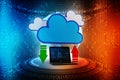 2d rendering Cloud computing, Cloud Computing Concept Royalty Free Stock Photo