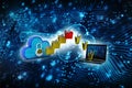 2d rendering Cloud computing, Cloud Computing Concept Royalty Free Stock Photo