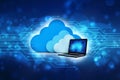 3d rendering Cloud computing concept, Cloud internet technology concept background