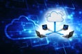 3d rendering Cloud computing concept, Cloud internet technology concept background,