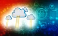 3d rendering Cloud computing concept, Cloud internet technology concept background Royalty Free Stock Photo