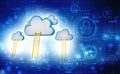 3d rendering Cloud computing concept, Cloud internet technology concept background Royalty Free Stock Photo