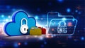 3d rendering Cloud computing concept, Cloud computing and network security technology concept Royalty Free Stock Photo