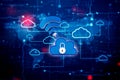 3d rendering Cloud computing concept, Cloud computing and network security technology concept Royalty Free Stock Photo
