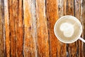 3d rendering of coffee with nice flower foam on the table