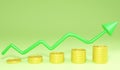 3D rendering coin stack up