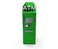 3D Rendering of coins and pink ATM Machine on background concept of banking business and technology. 3D render illustration Royalty Free Stock Photo
