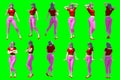 Collection of poses of young female figures