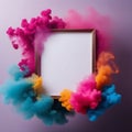 3d rendering of a colorful abstract background with frame for text. empty color smoke. illustration. Royalty Free Stock Photo