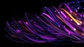 3D rendering of a colorful abstract background of strings, lines, ribbons, fibers or wires