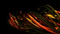 3D rendering of a colorful abstract background of strings, lines, ribbons, fibers or wires